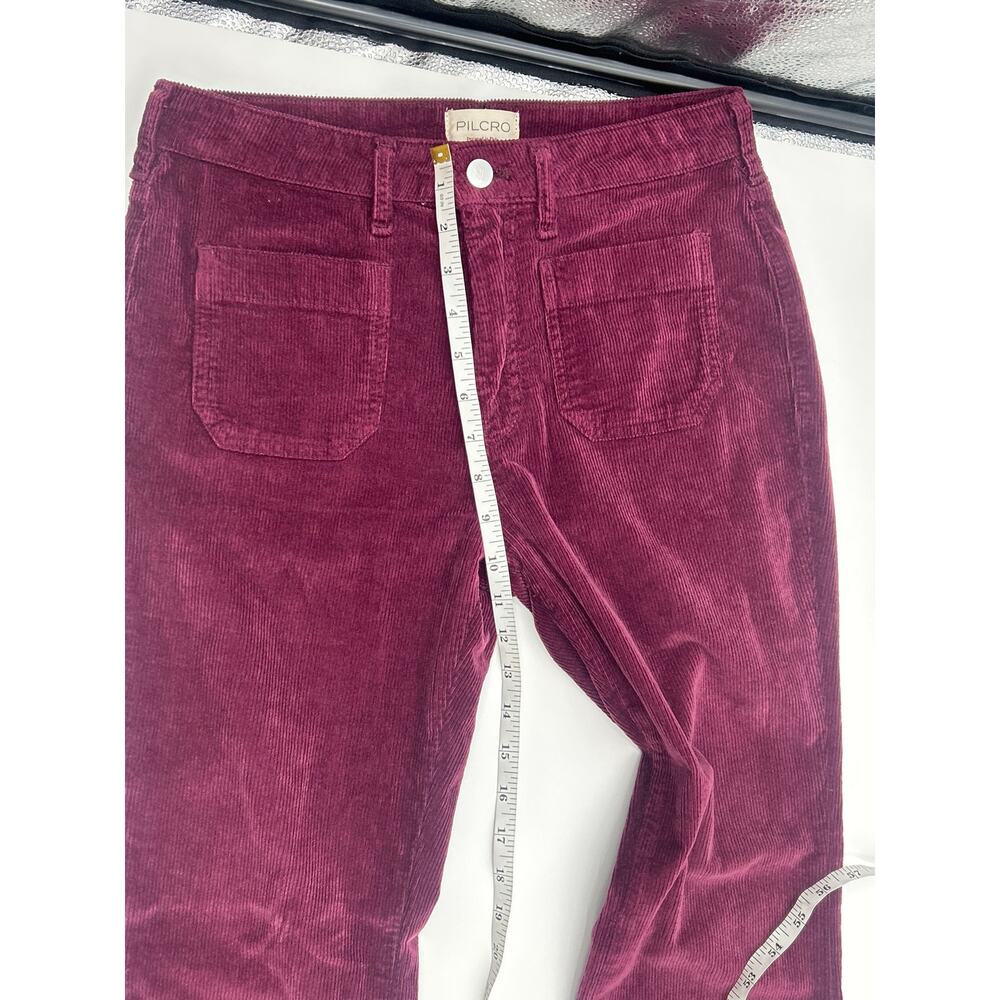 PILCRO Corduroy Flare Pants Burgundy Plum 27 Boho 70s Style Western Fall - Picture 8 of 9